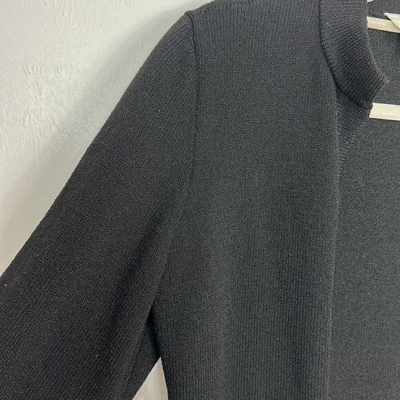 Toula Vintage Black Wool Blend Open Front Cardigan Sweater Size 6 - Picture 2 of 9